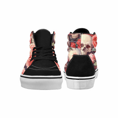 WOMEN'S Skulls Roses Soft Airbrush High Top Canvas Dreamcore Custom Shoes