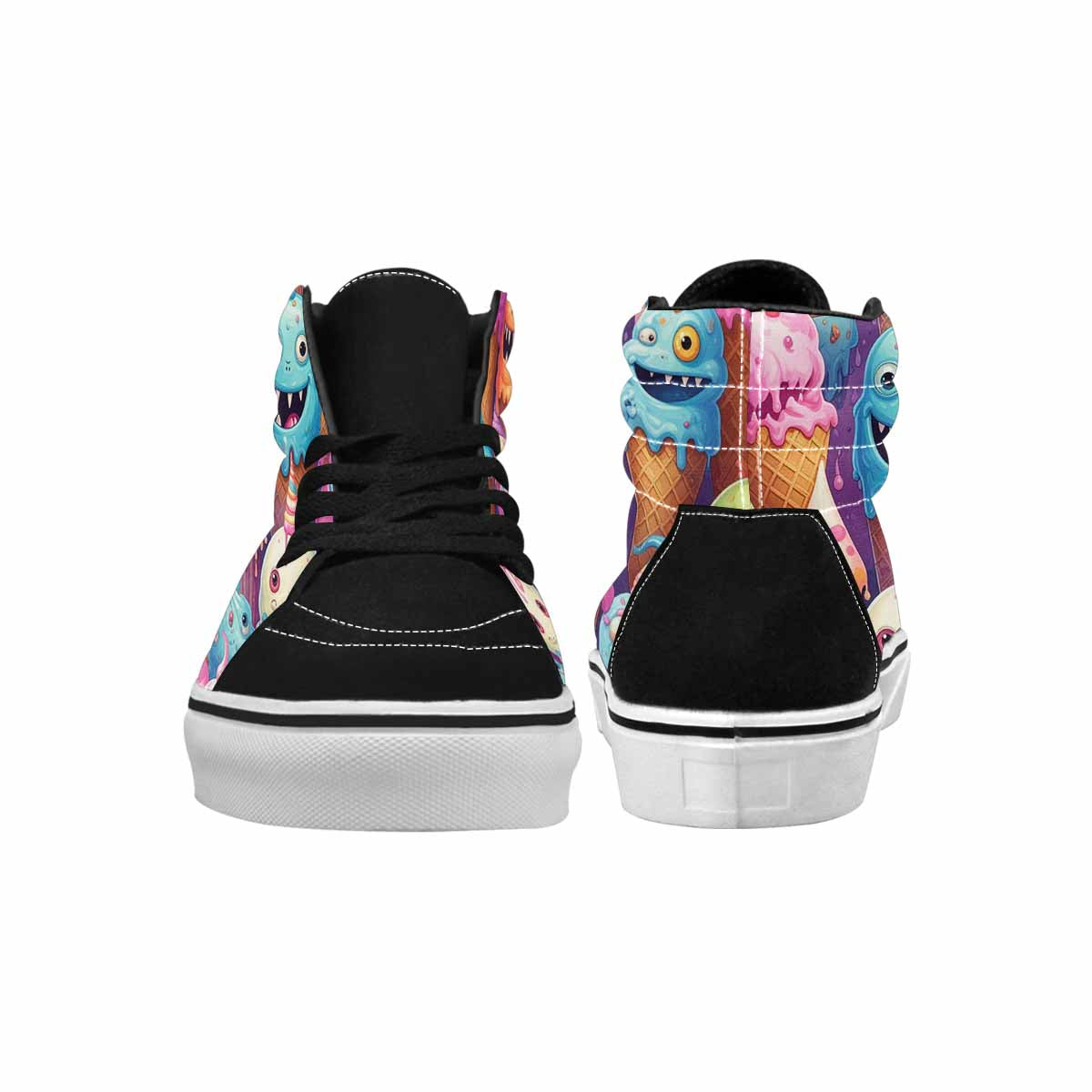 MEN'S Melting Icecream Cone Monster High Top Canvas Y2K Custom Shoes