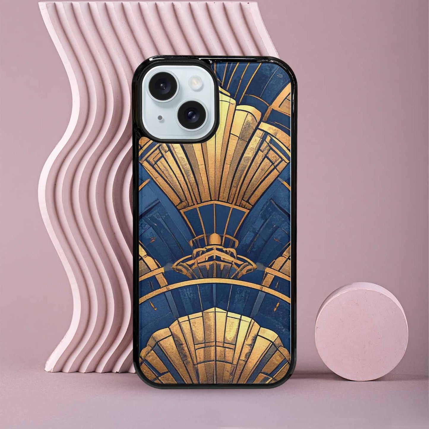 iPhone 15 Case — Art Deco Illustration Pattern, Custom Art Phone Cover