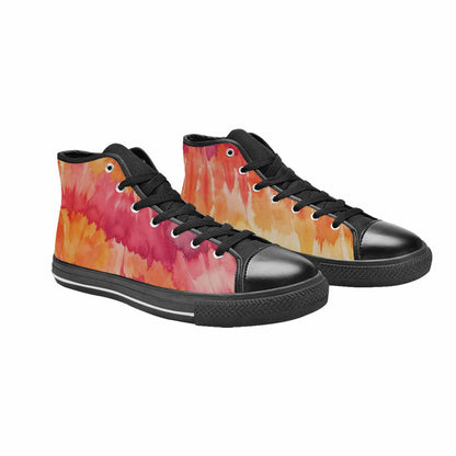 MEN'S Tie Dye - High Top Canvas Wallpaper Art Custom Sneakers