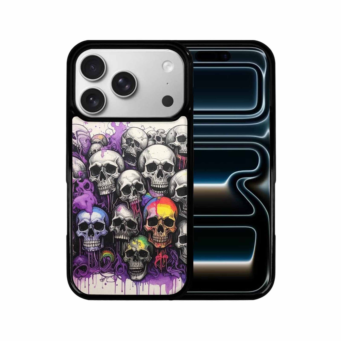 iPhone 17 Pro Case — Black Purple Ink Rainbow From Gothic, Custom Made Phone Cover