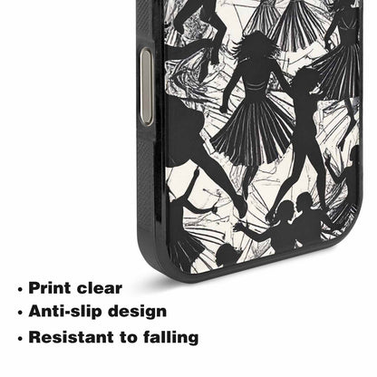 iPhone 16 Pro Max Case — Bold Dancing Figure Line Art Pattern, Personalized Phone Case