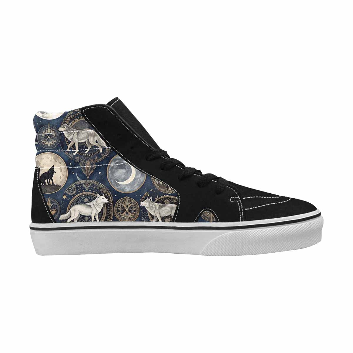 WOMEN'S Wolves Everywhere Collage High Top Canvas Cottagecore Custom Shoes