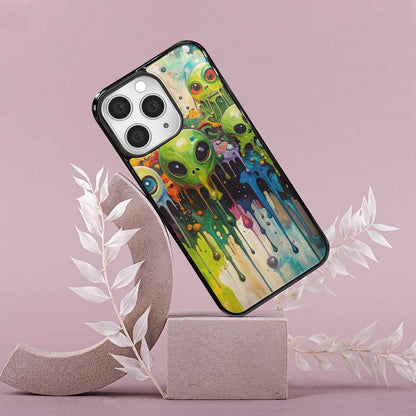 iPhone 15 Pro Max Case — Aliens Camomelting Aliens Patt Q9t, Customized Protective Case