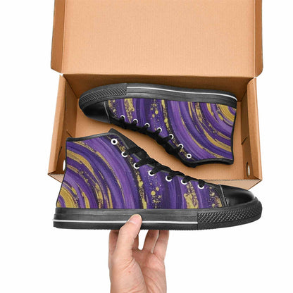 WOMEN'S Starry Night Nebula Brushstroke High Top Canvas Surreal Sneakers