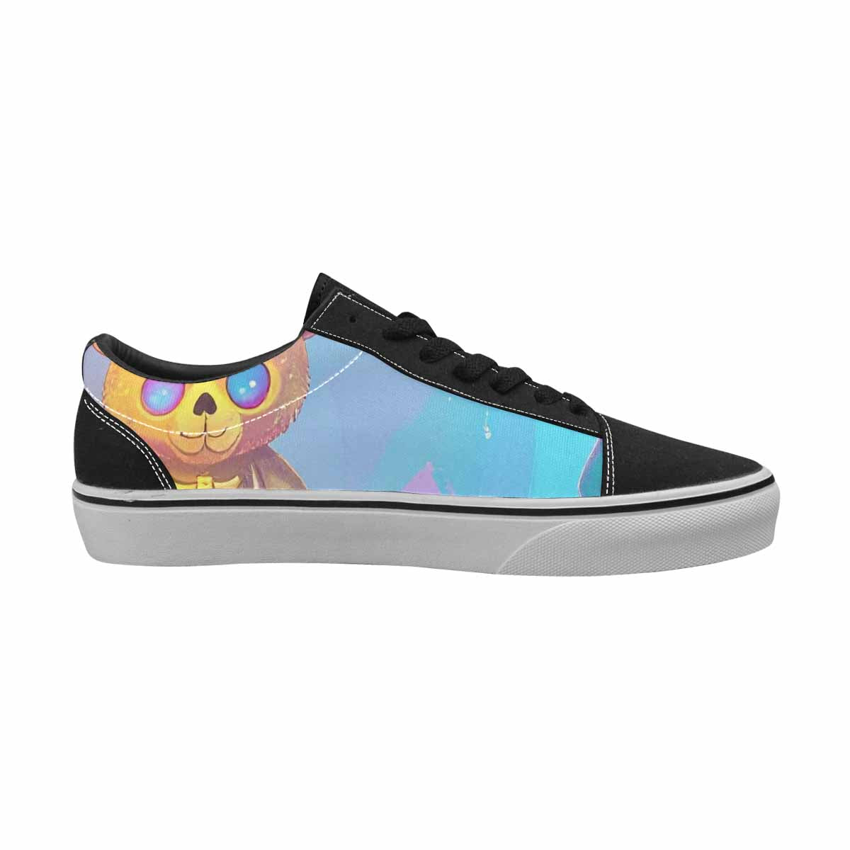WOMEN'S Rainbow Teddy Skeletons Eye Lace-Up Canvas Aesthetic Custom Shoes