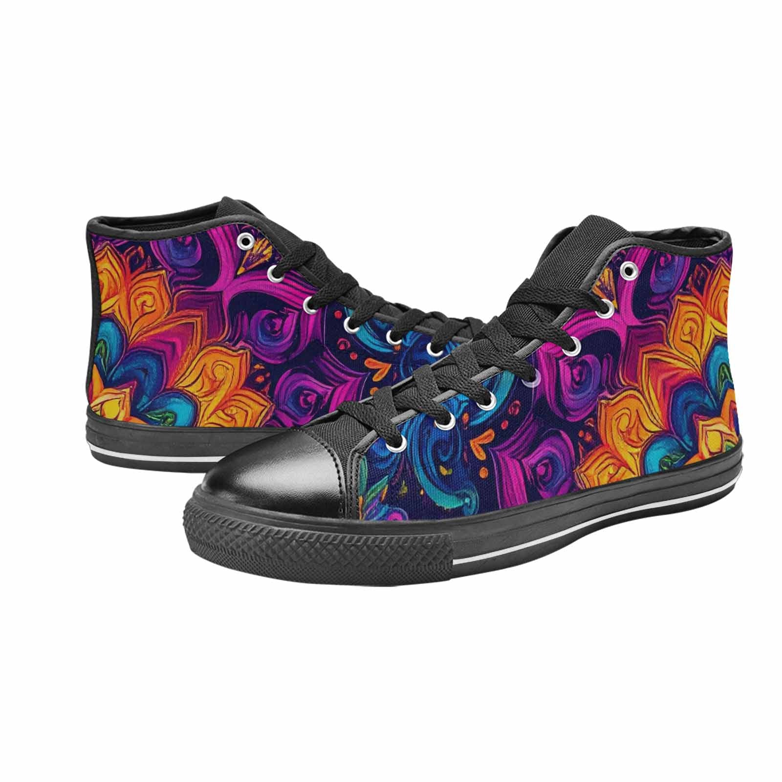 MEN'S Tie Dye Mandala High Top Canvas Dreamcore Custom Shoes