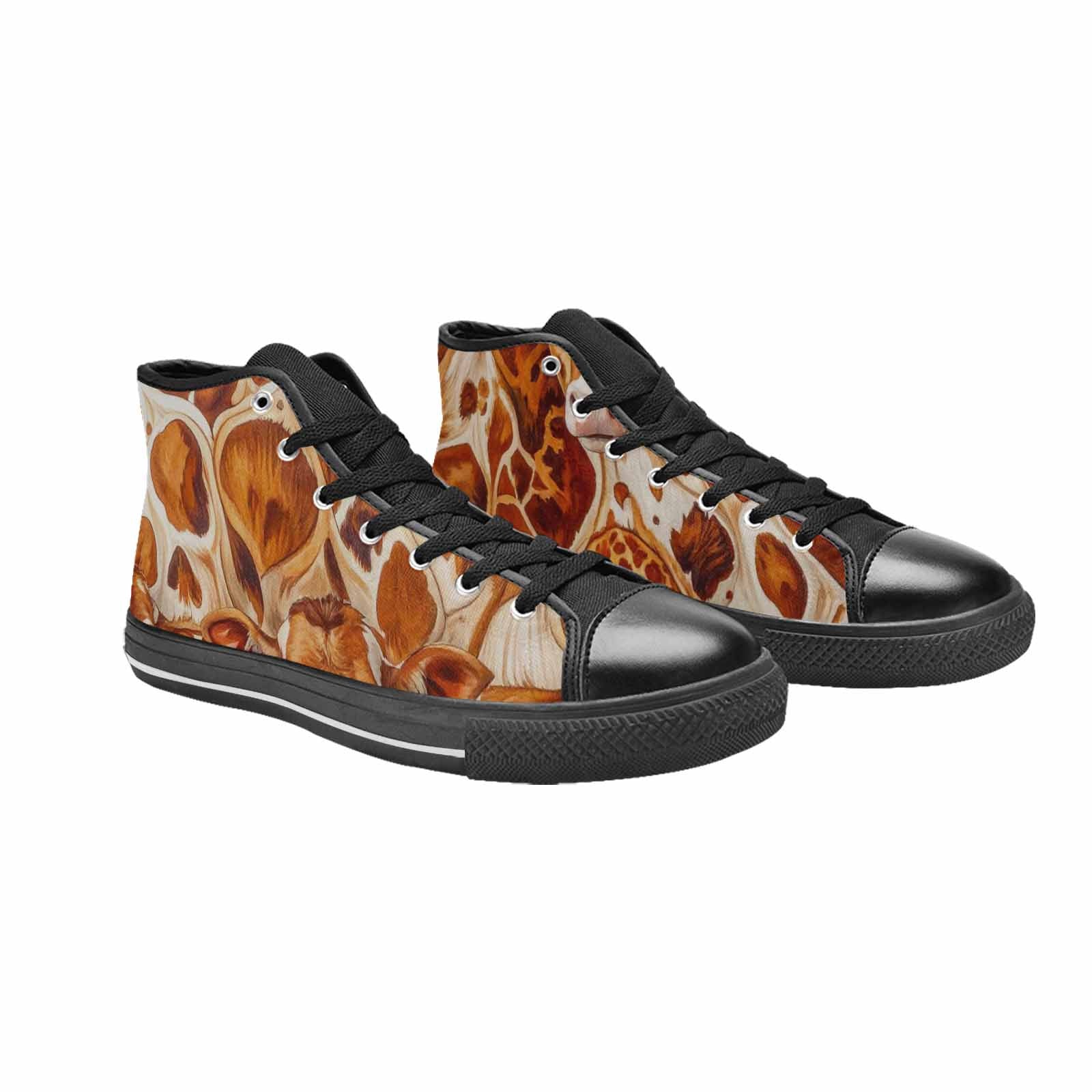 WOMEN'S Cow Animal Print High Top Canvas Vibrant Chaos Shoes