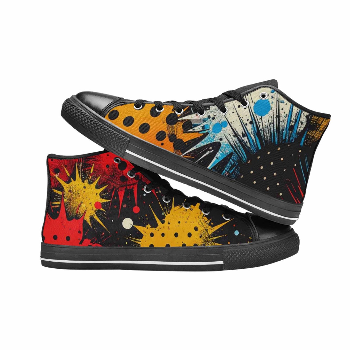 WOMEN'S Comic Book Halftone High Top Canvas Vivid Custom Shoes