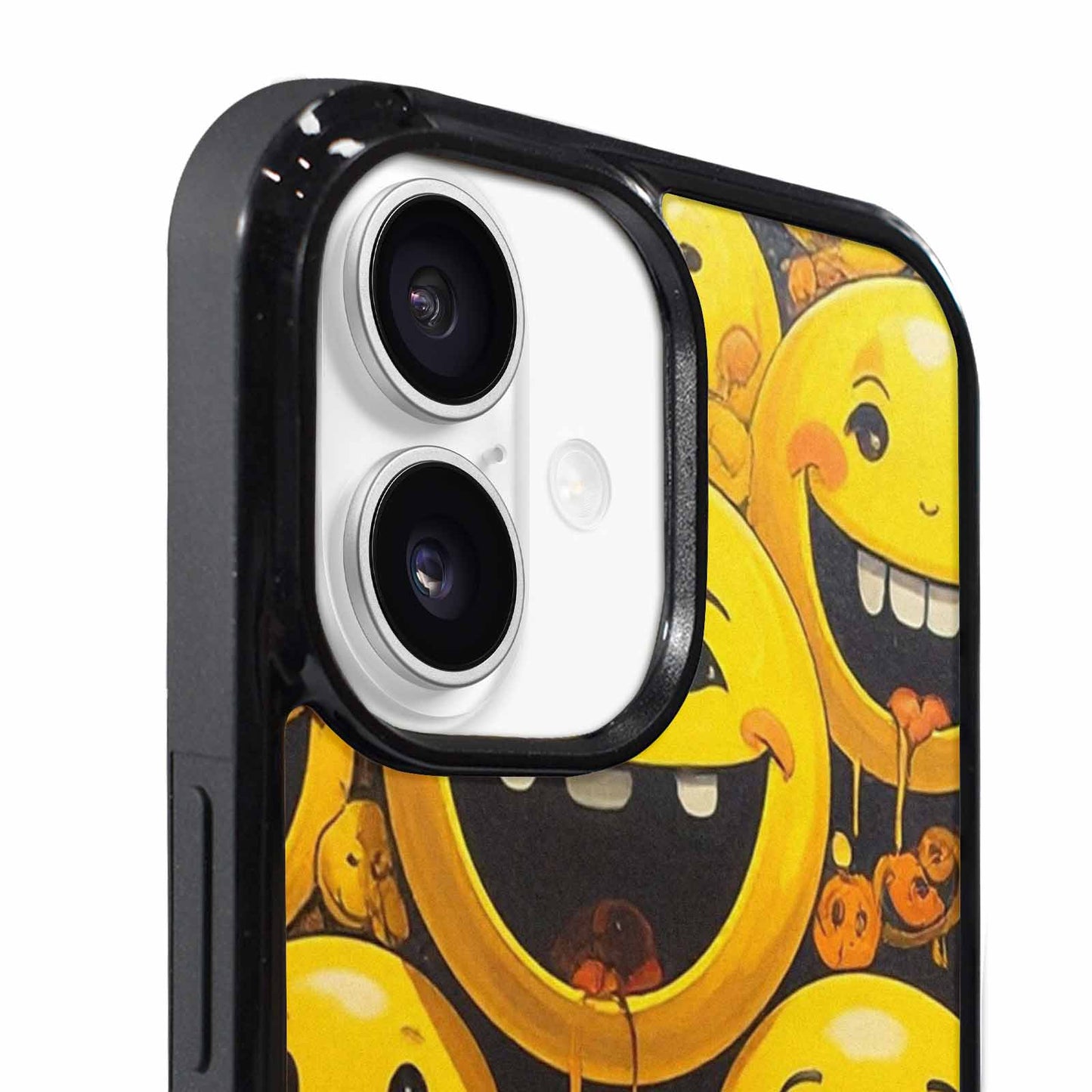 iPhone 17 Case — Melting Moon Smiley Red Original Art, Custom Printed Phone Case