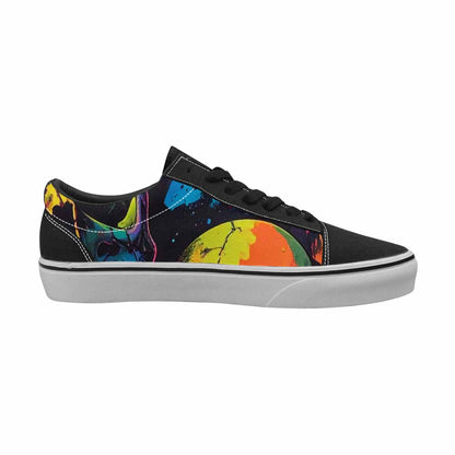 WOMEN'S 1000s Skulls Neon Camo Lace-Up Canvas Vivid Custom Sneakers