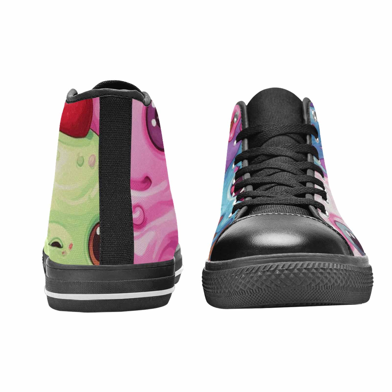 WOMEN'S Melting Icecream Monster Cherry High Top Canvas Neon Fantasy Shoes