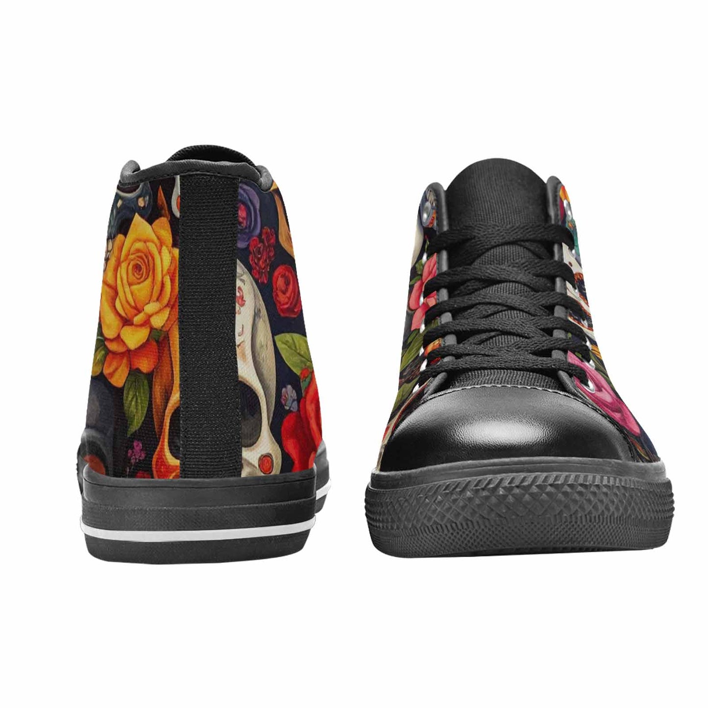 WOMEN'S Skull High Top Canvas Dark Academia Custom Sneakers