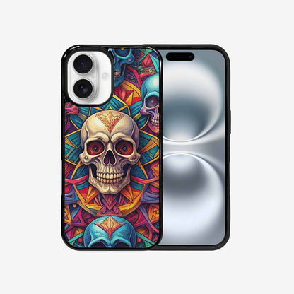 iPhone 16 Case — Sacred Geometry Lots Of Skulls Seamless, Custom Printed Phone Case