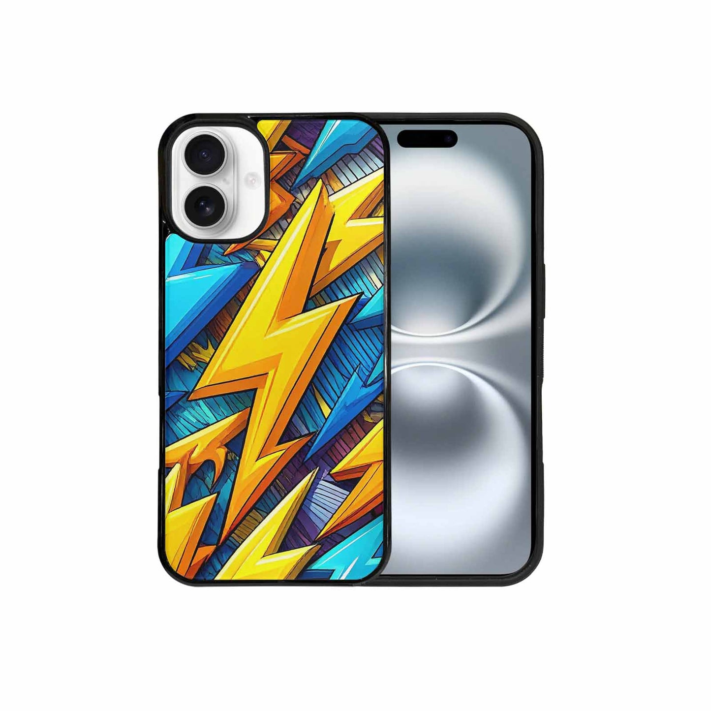 iPhone 16 Plus Case — Lightning Bolt Storm Pattern Hundreds Of, Custom Designed Case Cover