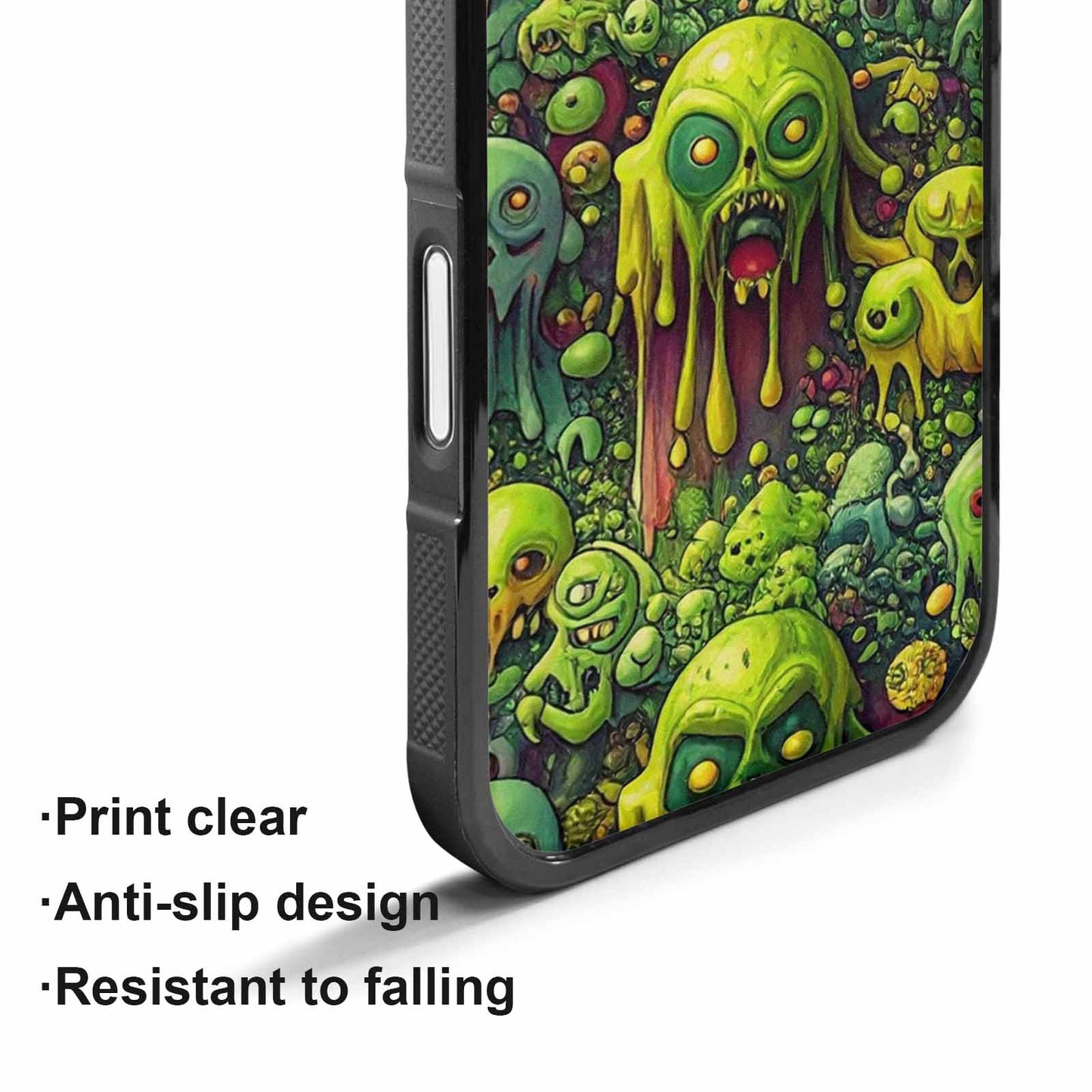 iPhone 17 Case — Toxic Radioactive Creature Pattern Original Art, Custom Printed Phone Case