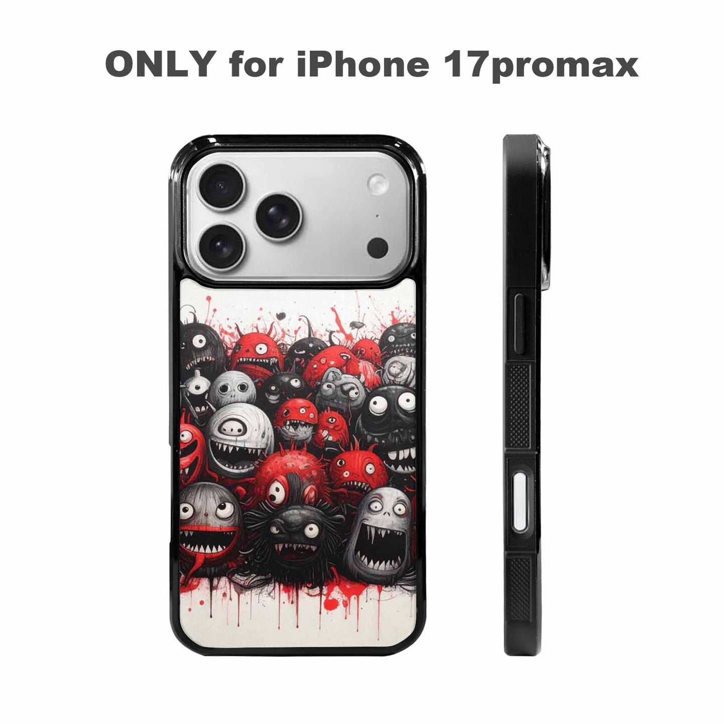 iPhone 17 Pro Max Case — Black &amp; Red Ink Cartoon Cute, Custom Designed Case Cover