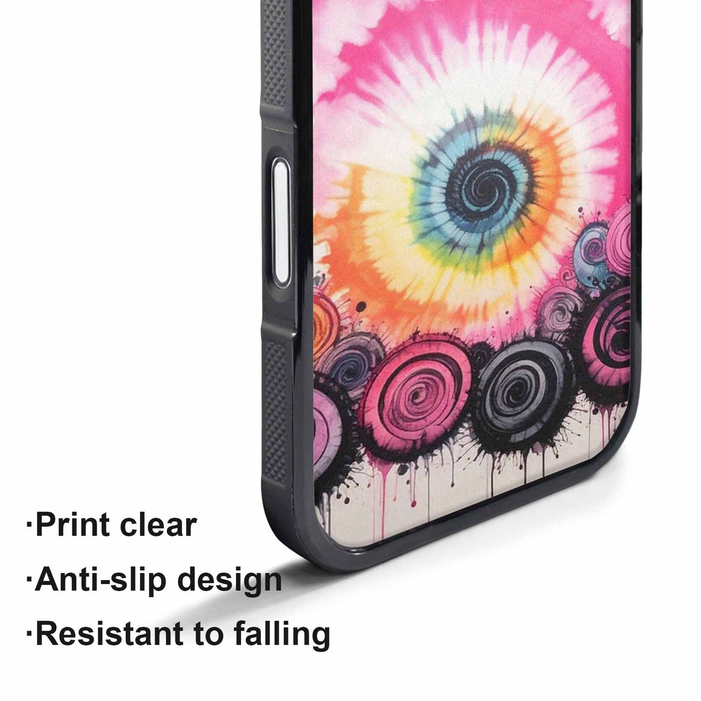 iPhone 17 Pro Max Case — Tie Dye Swirls Black Tie Dye, Custom Phone Case