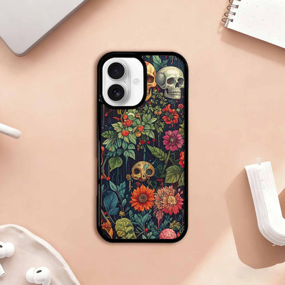 iPhone 17 Case — Skulls Botanicalskulls Pattern Qut Gothic Skulls, Customized Protective Case