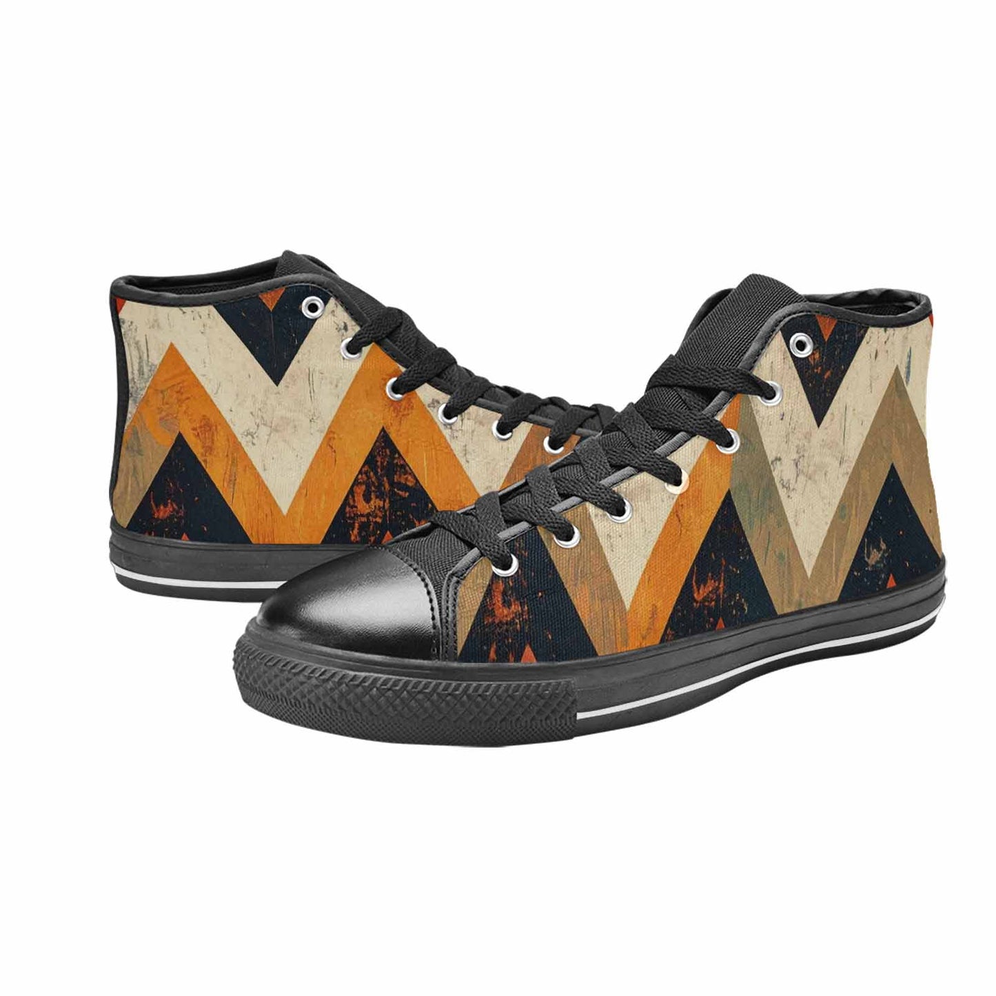 WOMEN'S Southwestern Geometric Diamond High Top Canvas Surreal Custom Shoes