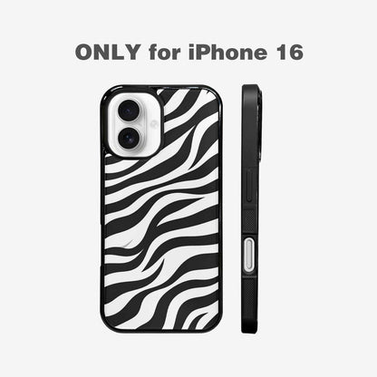 iPhone 16 Case — Zebra Print Black White, Customized Protective Case