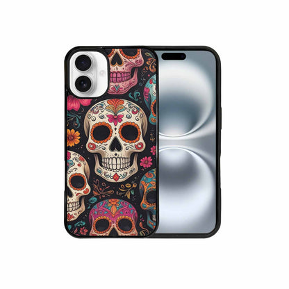 iPhone 16 Plus Case — Smaller Skulls Overlapping Seamless Pattern Of, Custom Designed Case Cover