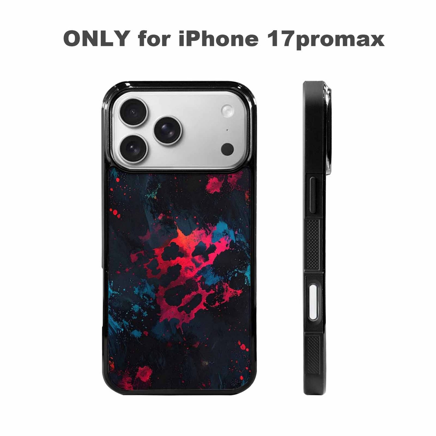 iPhone 17 Pro Max Case — Color Style Deep Blacks Animal Print, Original Design Phone Case