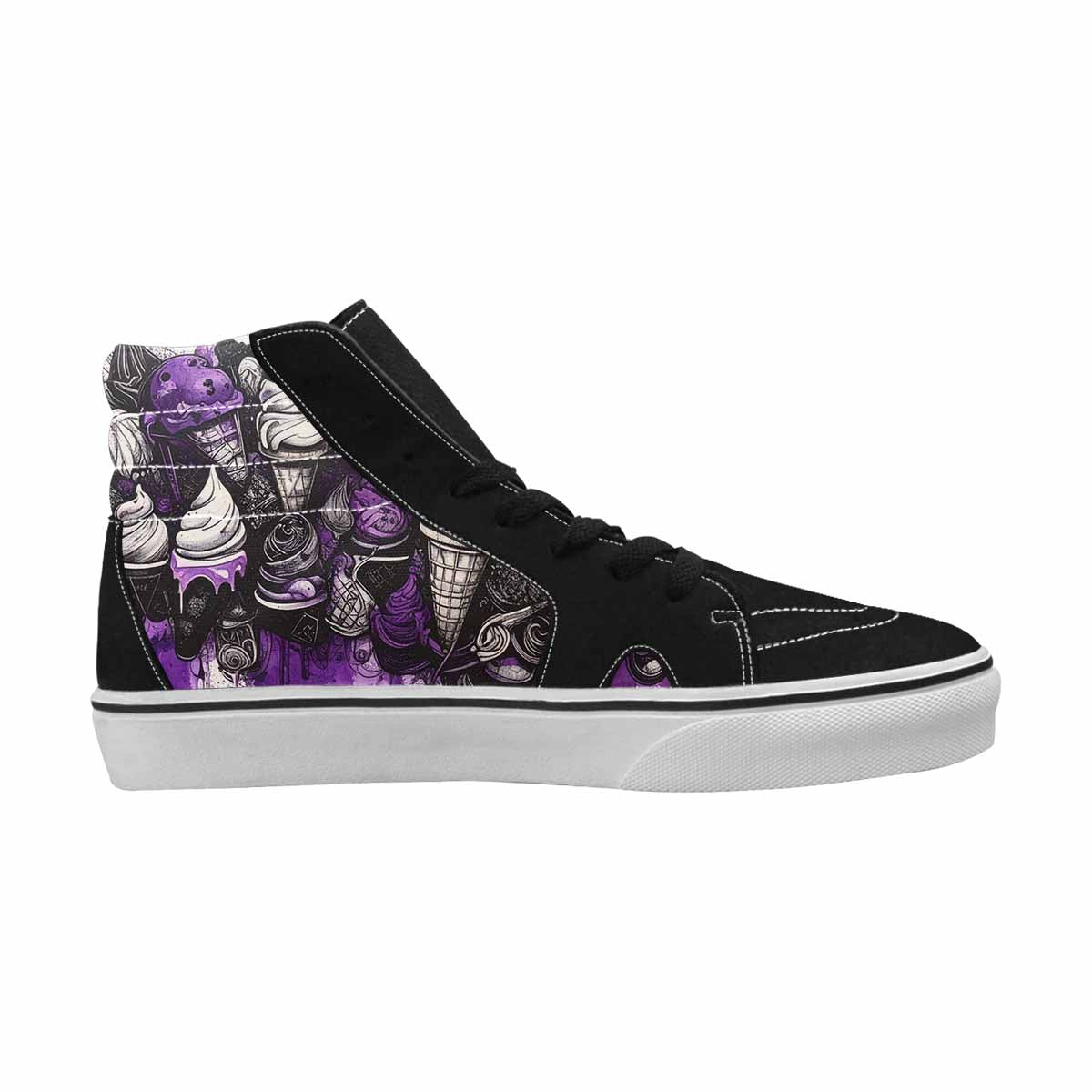 MEN'S Ice Cream Motif High Top Canvas Vivid Custom Sneakers
