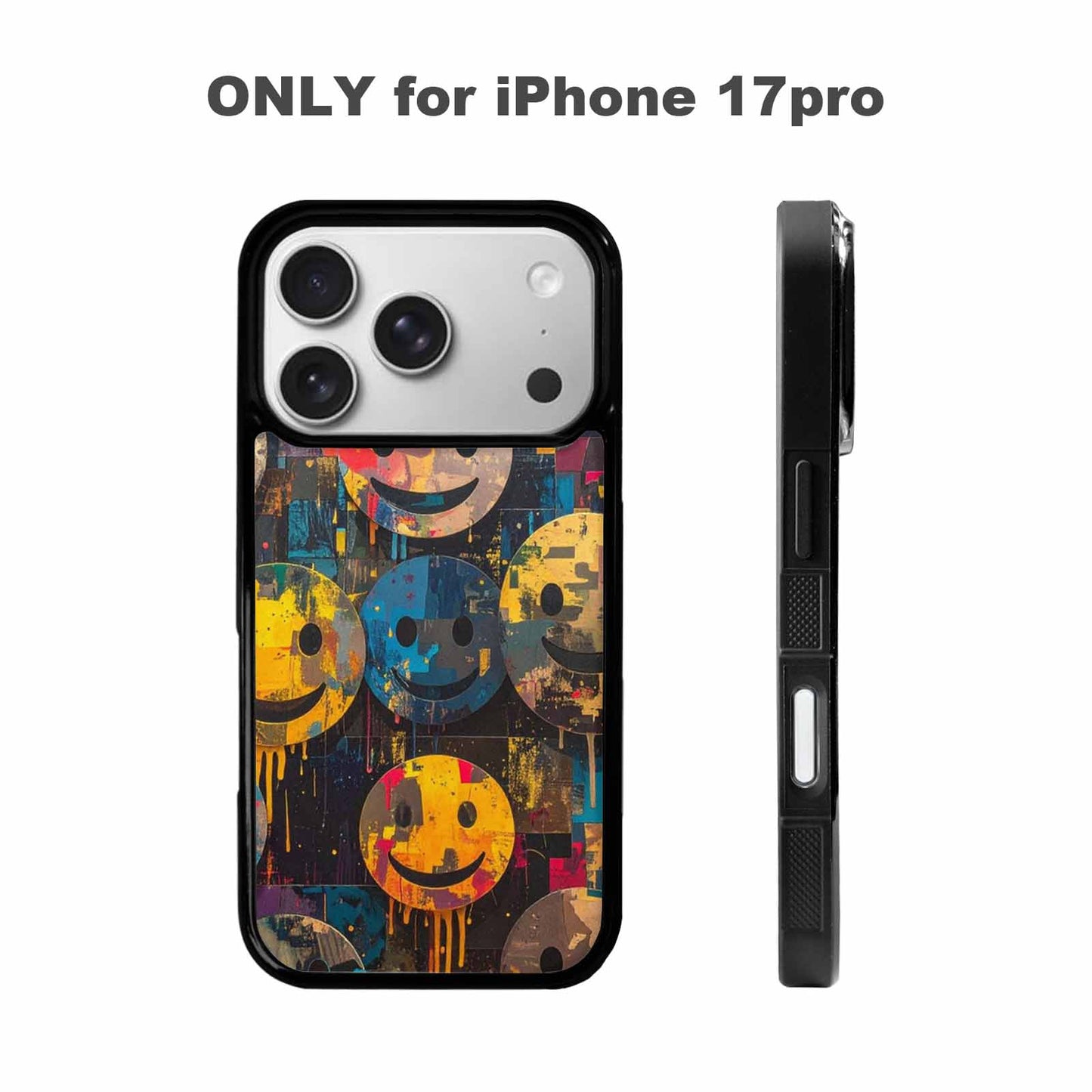 iPhone 17 Pro Case — Smiley Faces Camosmiley Faces Wt0 Camo, Custom Print Case Cover