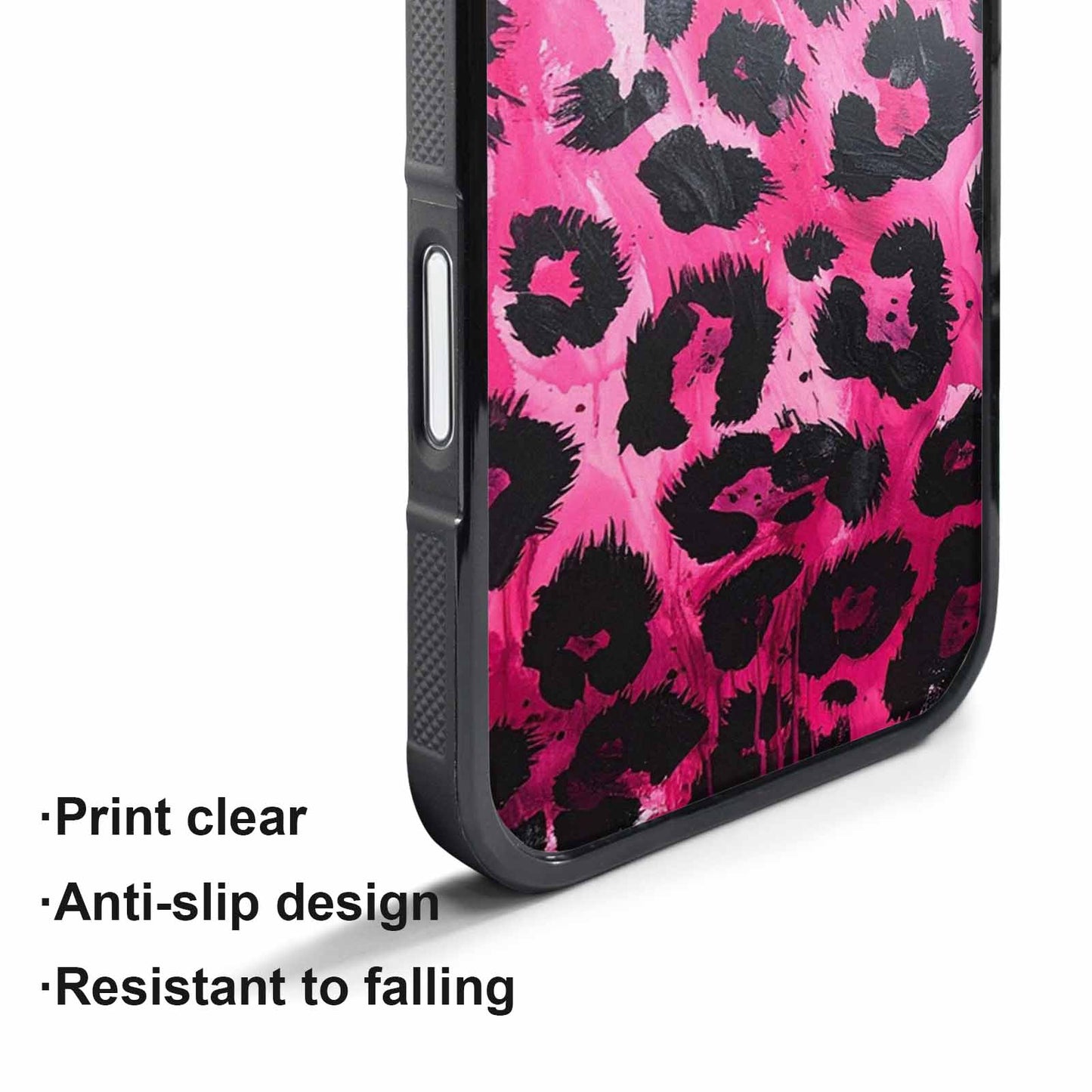 iPhone 17 Pro Case — Black Pink Ink Animal Print Animal, Custom Printed Phone Case