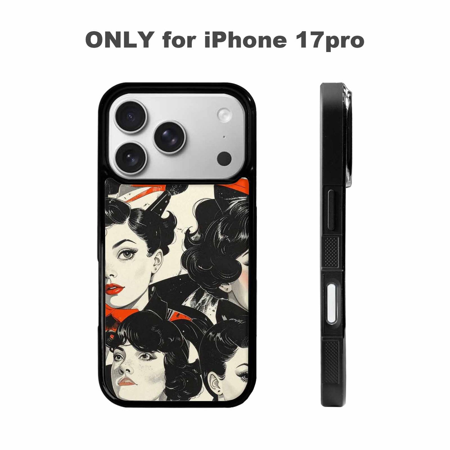 iPhone 17 Pro Case — Seamless Repeating Pattern Of Overlapping Retro, Custom Printed Phone Case