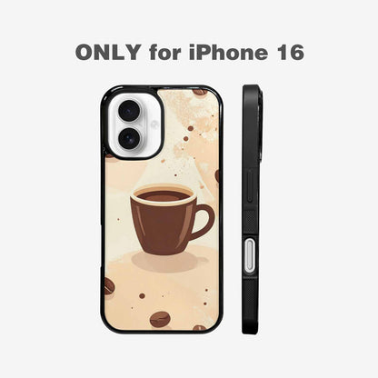 iPhone 16 Case — Coffee Cup And Bean Pattern Seamless, Unique Phone Case Design