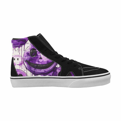 MEN'S Melting Moon Smiley High Top Canvas Grunge Custom Shoes