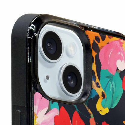 iPhone 15 Plus Case — Leopard Print Floral, Custom Made Phone Cover