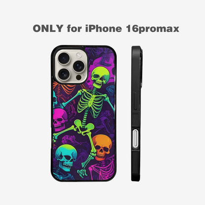 iPhone 16 Pro Max Case — Glowing Skeleton Pattern Hundreds Of Small, Custom Art Phone Cover
