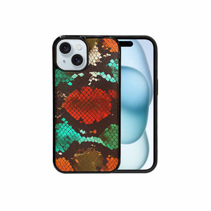 iPhone 15 Case — Snake Print Dark Seamless Pattern Vibrant, Custom Print Case Cover