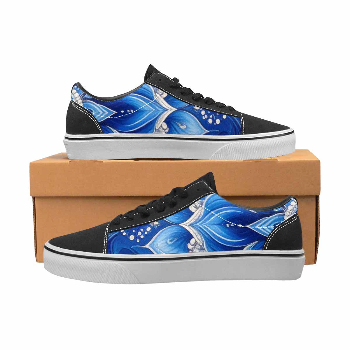 MEN'S Boho Mandala Canvas Lace-Up Neon Fantasy Custom Sneakers