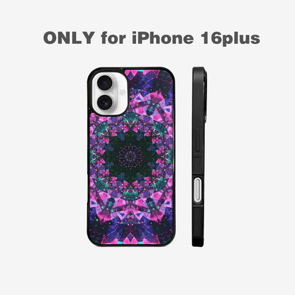 iPhone 16 Plus Case — Crystal Mandala Art Seamless Pattern Vibrant, Unique Phone Case Design