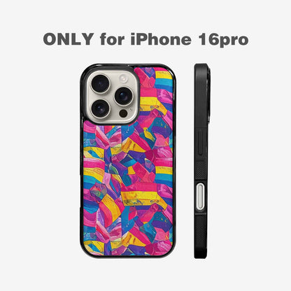 iPhone 16 Pro Case — Pansexual Flag Color Theme Small Rainbow, Custom Printed Phone Case