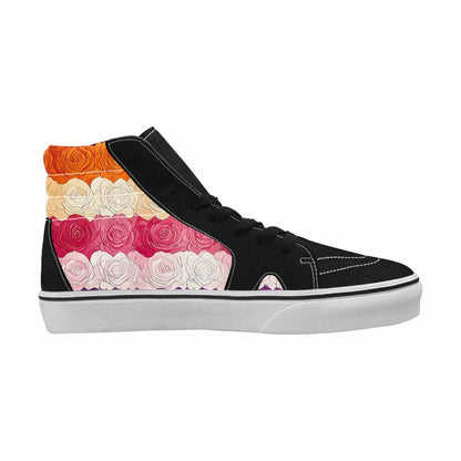 WOMEN'S Lesbian Flag Color High Top Canvas Dark Academia Custom Sneakers