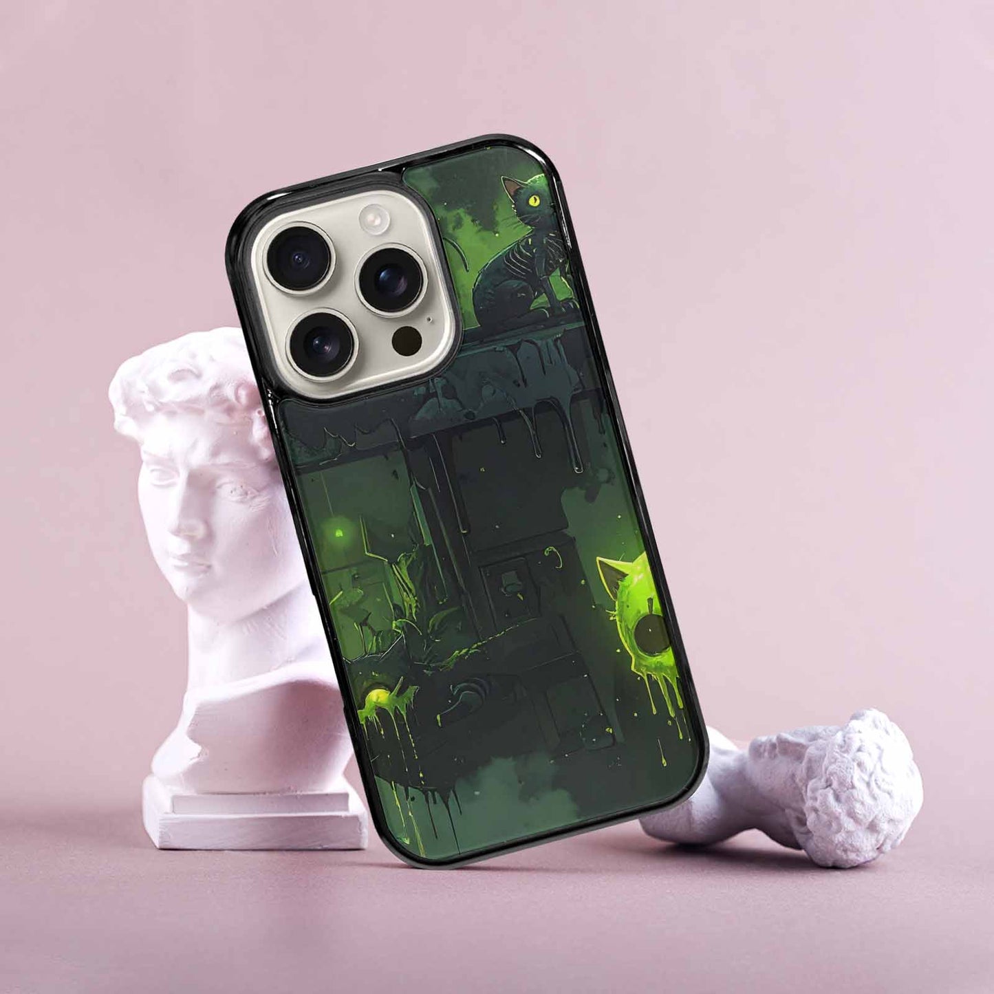 iPhone 16 Pro Case — Toxic Melting Skeleton Cats Small Toxic, Personalized Phone Case
