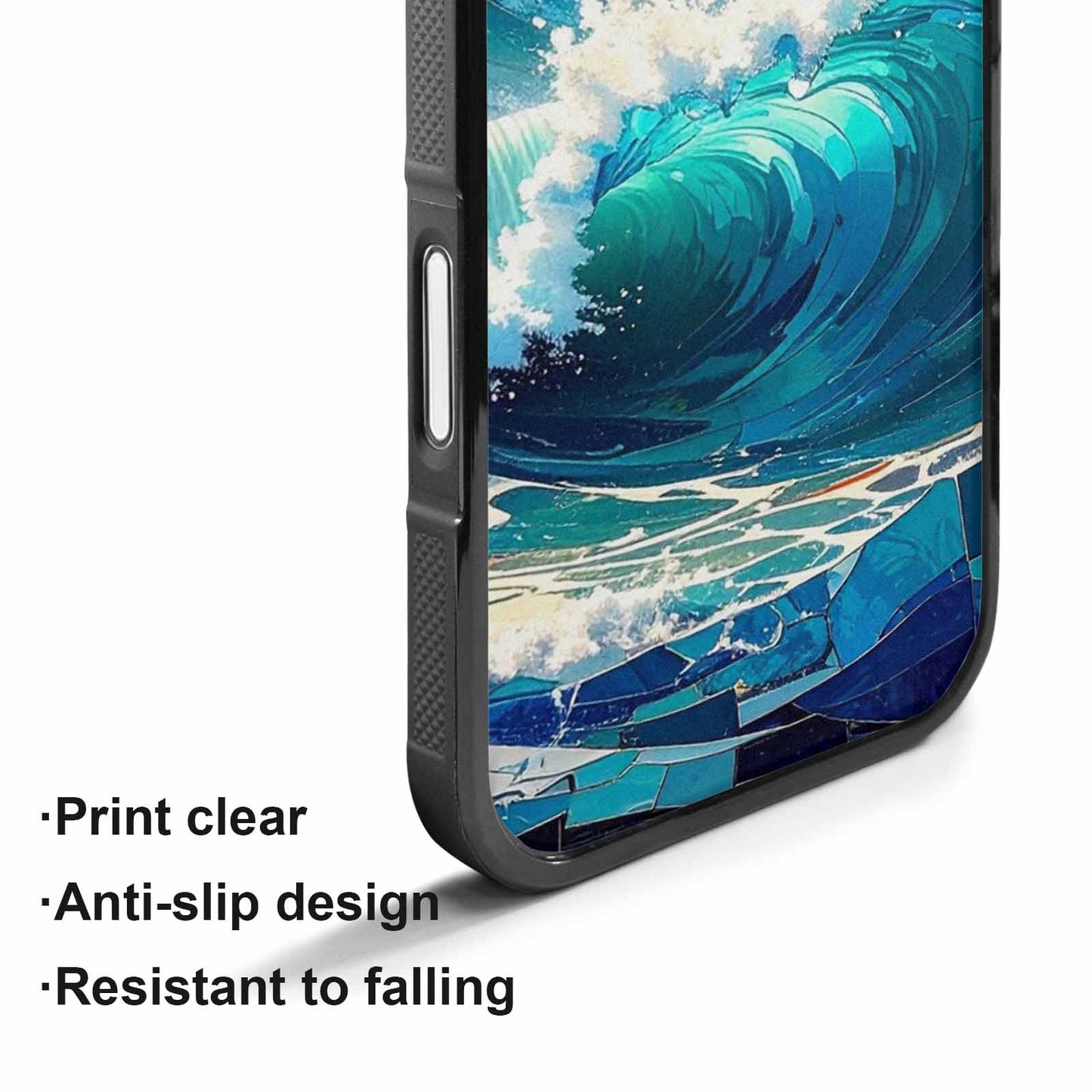 iPhone 17 Case — Wave Crest Splash Wave Watercolor Abstract, Custom Made Phone Cover