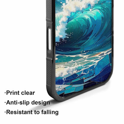iPhone 17 Case — Wave Crest Splash Wave Watercolor Abstract, Custom Made Phone Cover