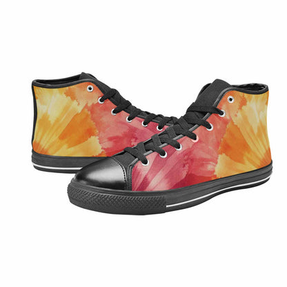 WOMEN'S Ombre Tie Dye Sunset High Top Canvas Surreal Sneakers