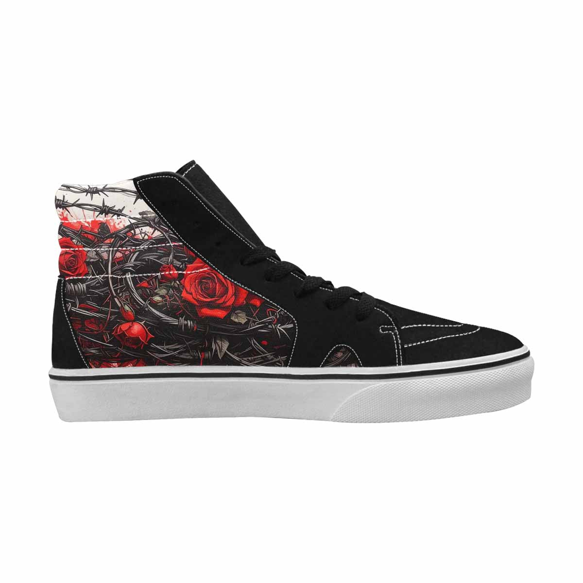 MEN'S Barbed Wire Coil High Top Canvas Surreal Custom Shoes