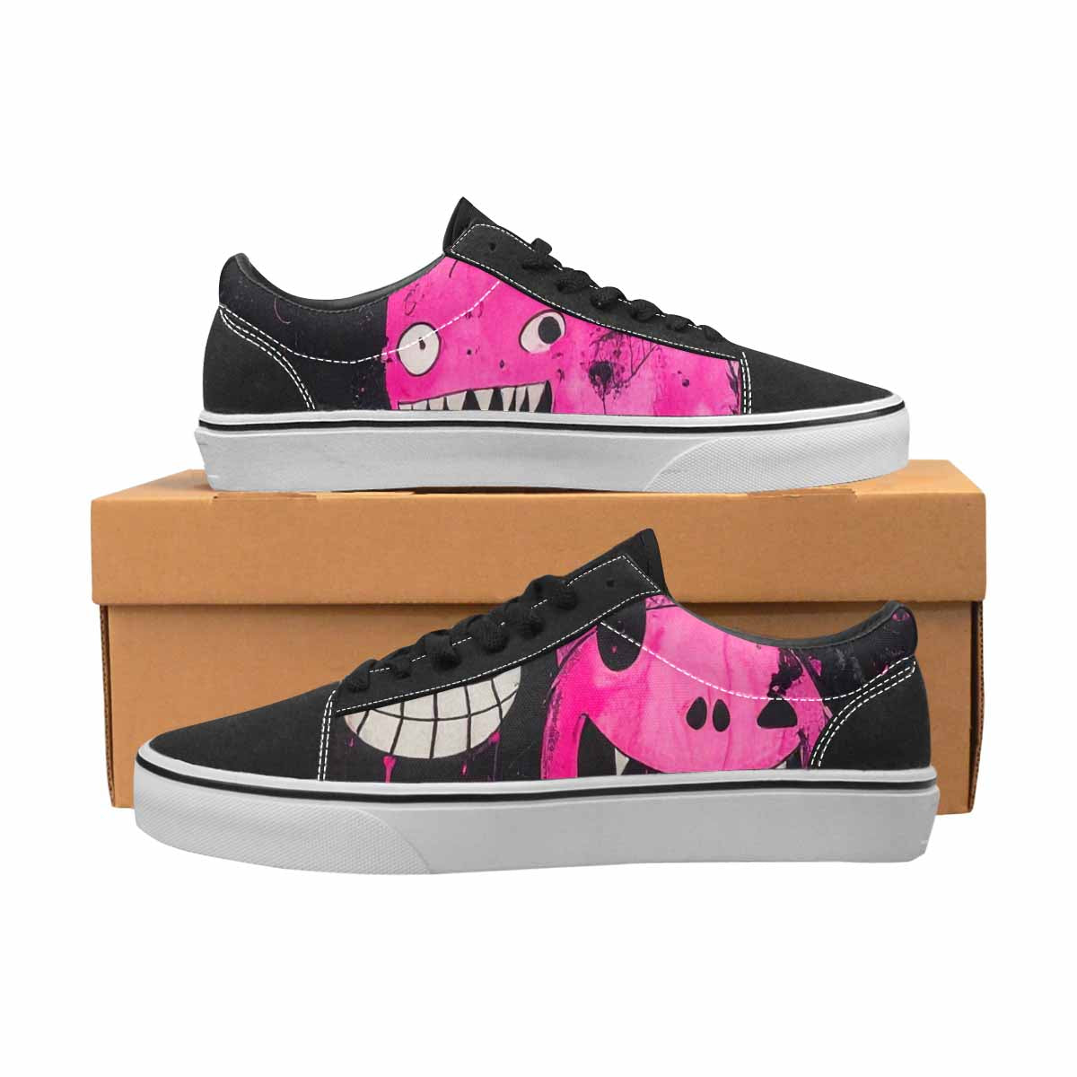WOMEN'S Monsters (general) Lace-Up Canvas Vibrant Chaos Sneakers