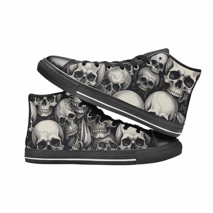 MEN'S Skulls - Classic High Top Canvas Vibrant Chaos Sneakers