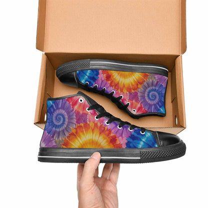 MEN'S Tie Dye Swirl High Top Canvas Cottagecore Shoes
