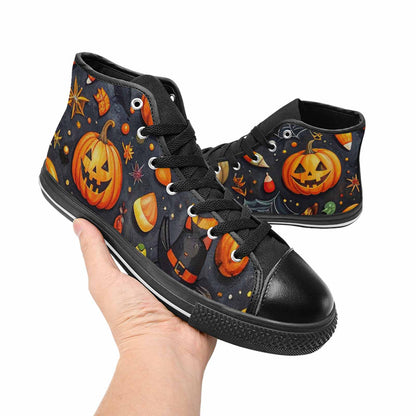 MEN'S Halloween High Top Canvas Neon Fantasy Custom Sneakers
