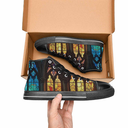 MEN'S Stained Glass Cathedral High Top Canvas Y2K Custom Sneakers